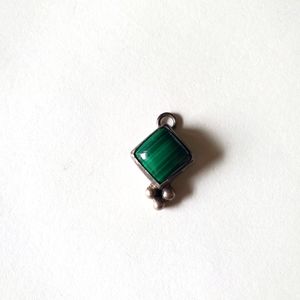 Vintage malachite and silver charm
